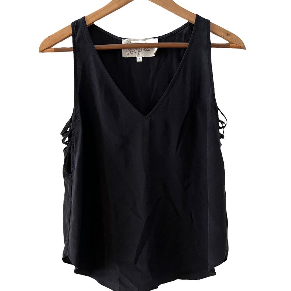 Rory Beca Silk Camisole Tank Top Black V Neck S
